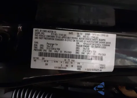 2014 Ford Focus Se z USA, uszkodzony, nr VIN 1FADP3K2XEL139898